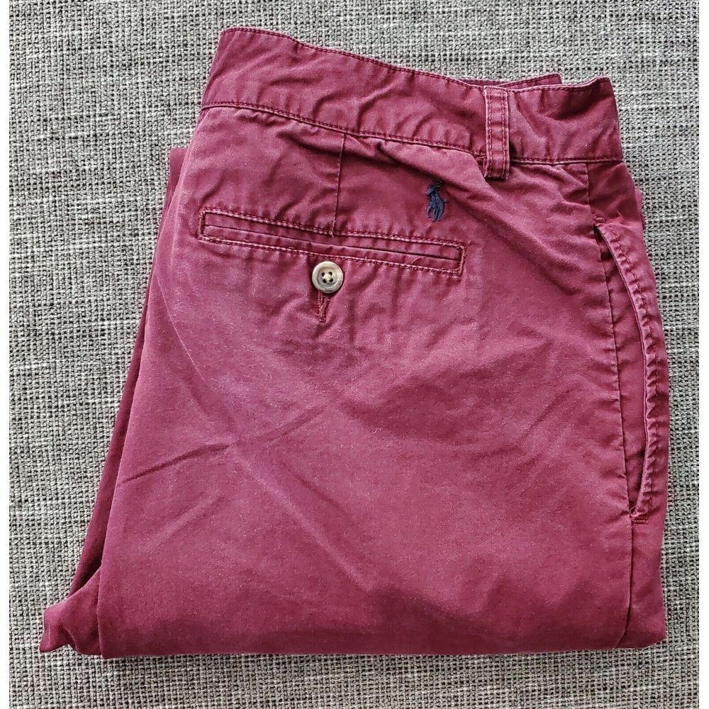 Polo Ralph Lauren Boy's Kids Cotton Chinos Burgundy Size 20 - Picture 1 of 5